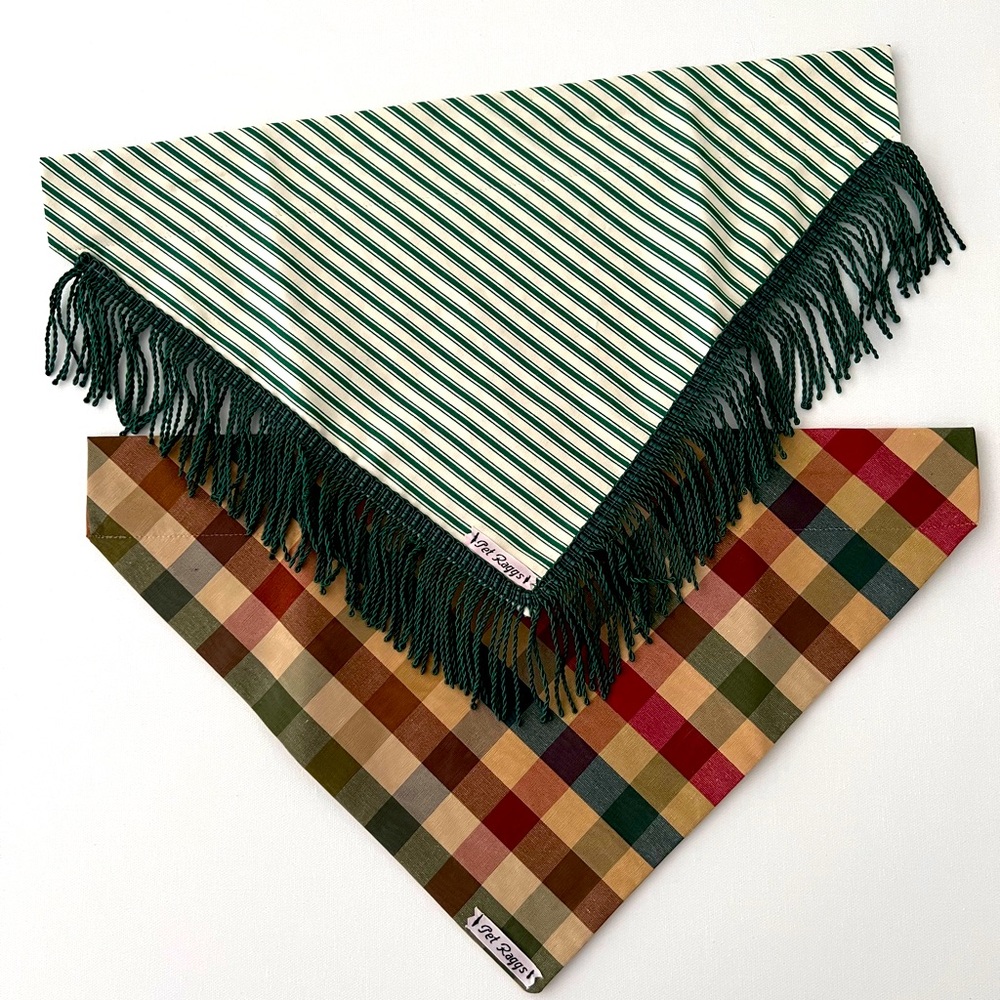 Custom Designed & Sewn Bandana Set of 2.